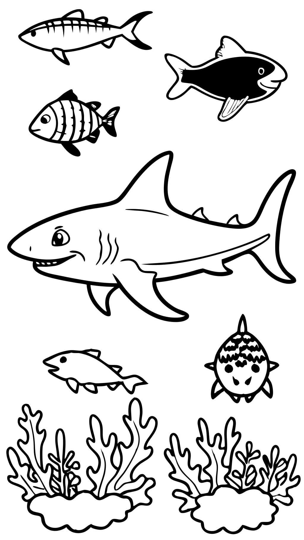 shark printable coloring pages